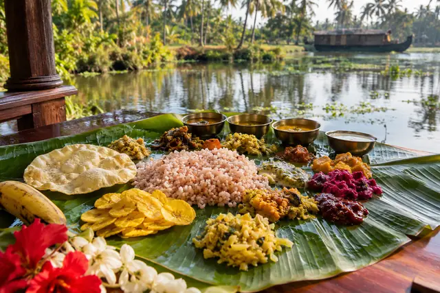Kerala meal served at our homestay