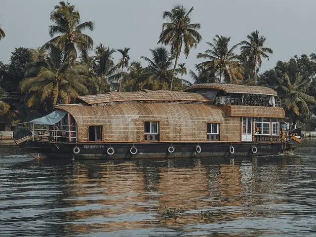 Houseboat on Alleppey backwaters in the cool season