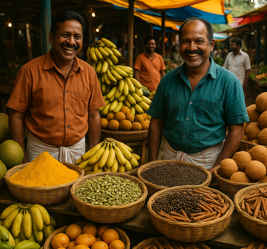 Vibrant Kerala Local Market with Spices